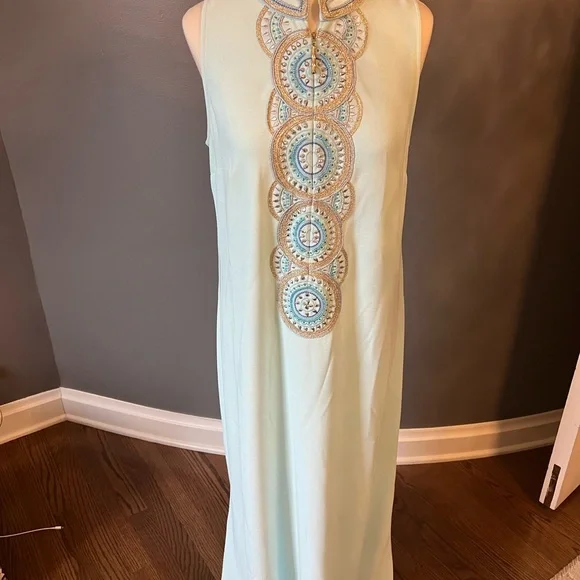 Lilly Pulitzer | Dresses | Lilly Pulitzer Blue And Gold Sequin Halter Maxi  Dress | Poshmark